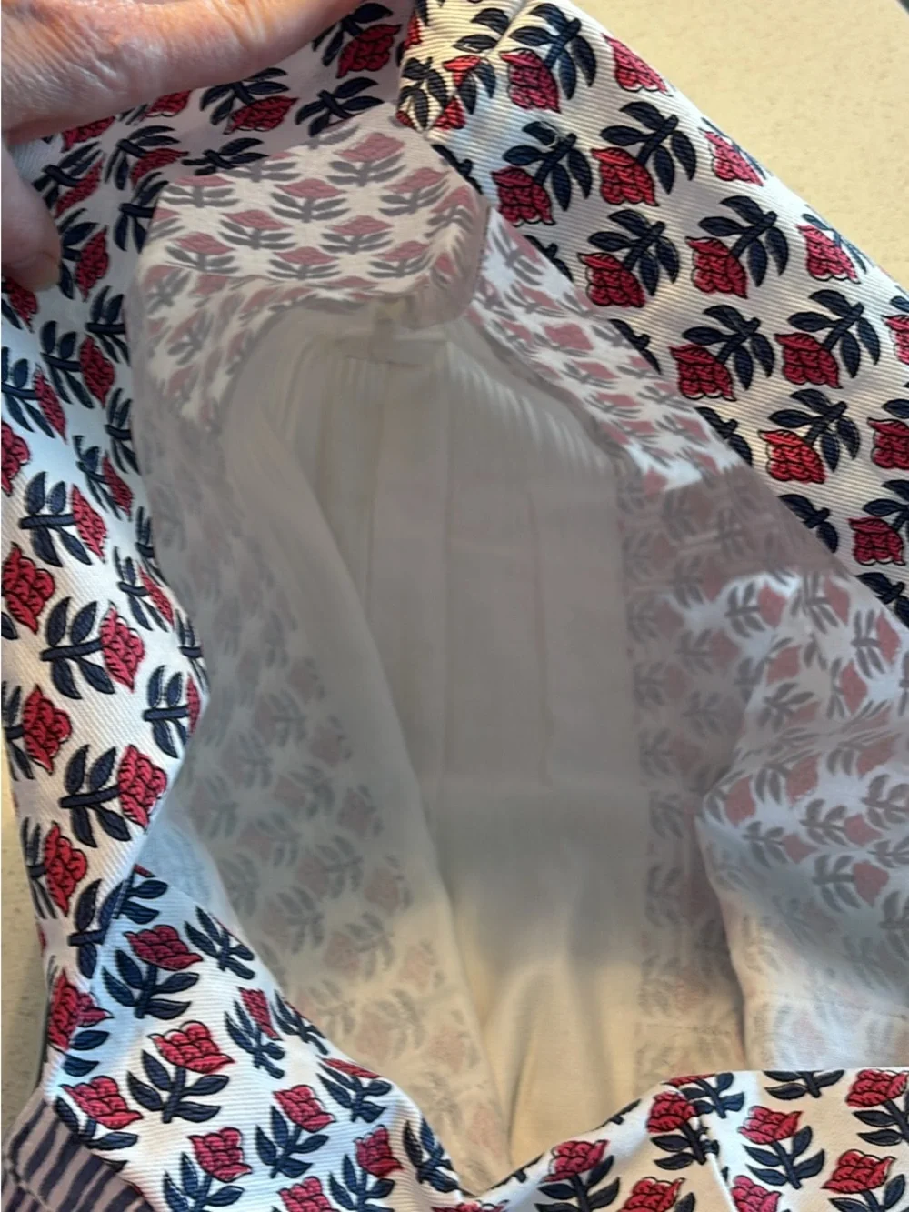 Tote Bag, Floral and Stripes